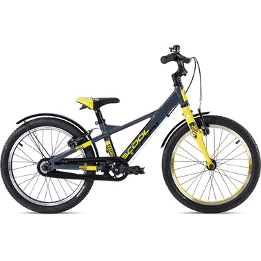 S'COOL XXLITE EVO Alu 3 Speed 18" Kids Bike Grey/Yellow 2022 0